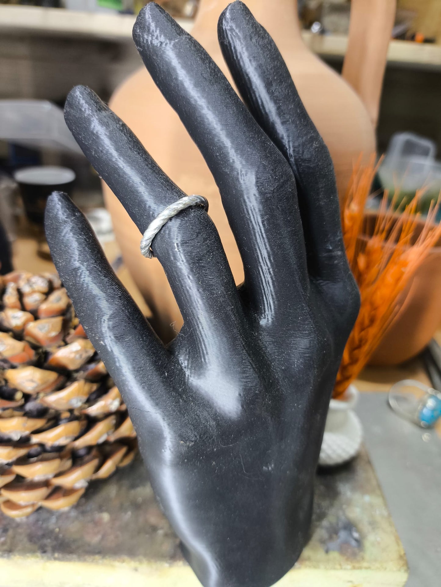 El yapımı 925 Ayar Gümüş Burgu Yüzük