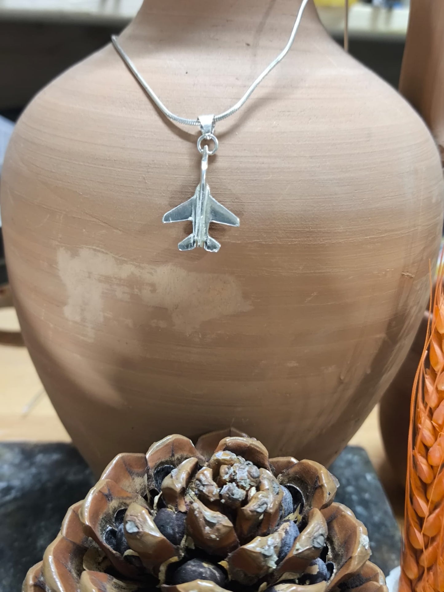 El yapımı 925 Ayar Gümüş HÜRJET Kolye