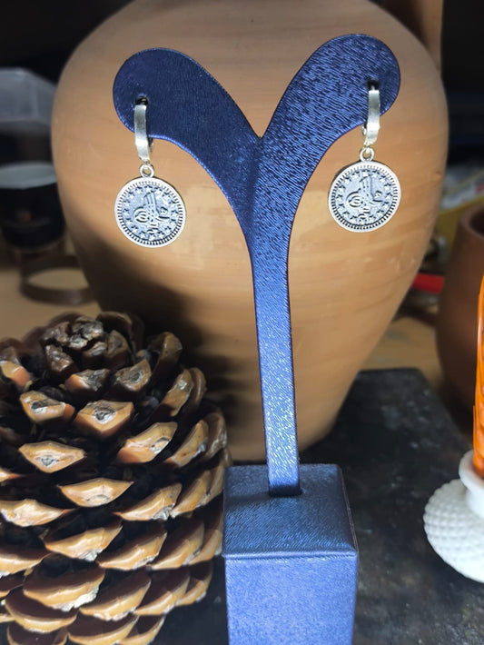 925 Ayar Gümüş Tuğra Küpe