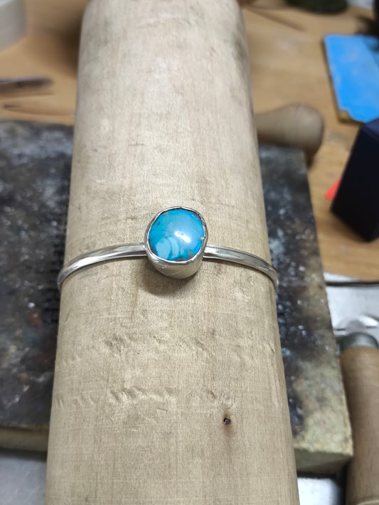 İran Nisabur Firuze taşlı el yapımı Gümüş Bilezik