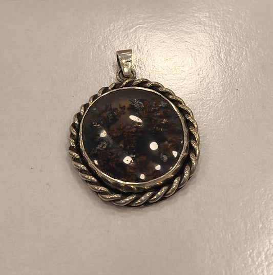 Akik Taşlı El yapımı gümüş kolye ucu