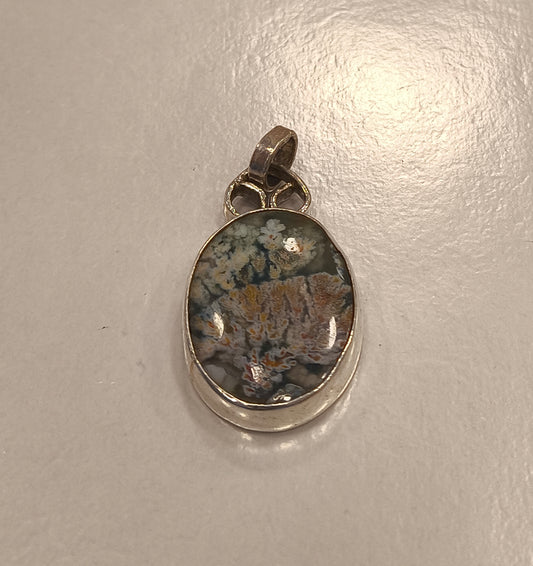 Akik Taşlı El yapımı gümüş kolye ucu