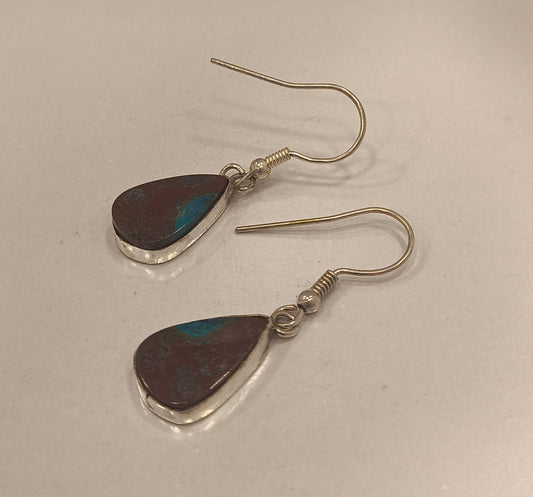 Afrika Turkuaz Taşlı El yapımı gümüş küpe