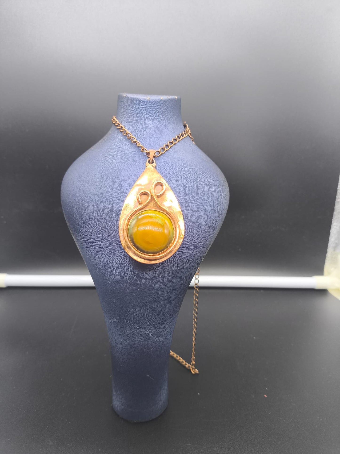 Jasper Taşlı Bakır Kolye