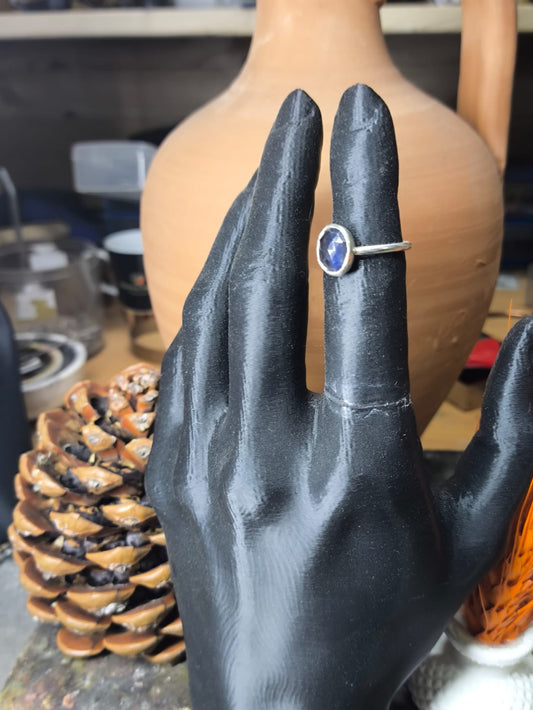 El Yapımı 925 Ayar Gümüş Safir Yüzük