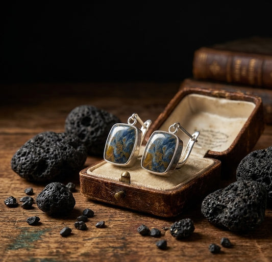 Pietersite Taşlı El yapımı gümüş küpe