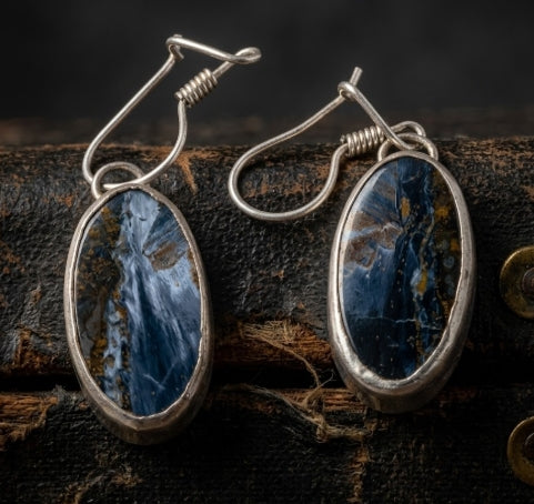 Pietersite Taşlı El yapımı gümüş küpe